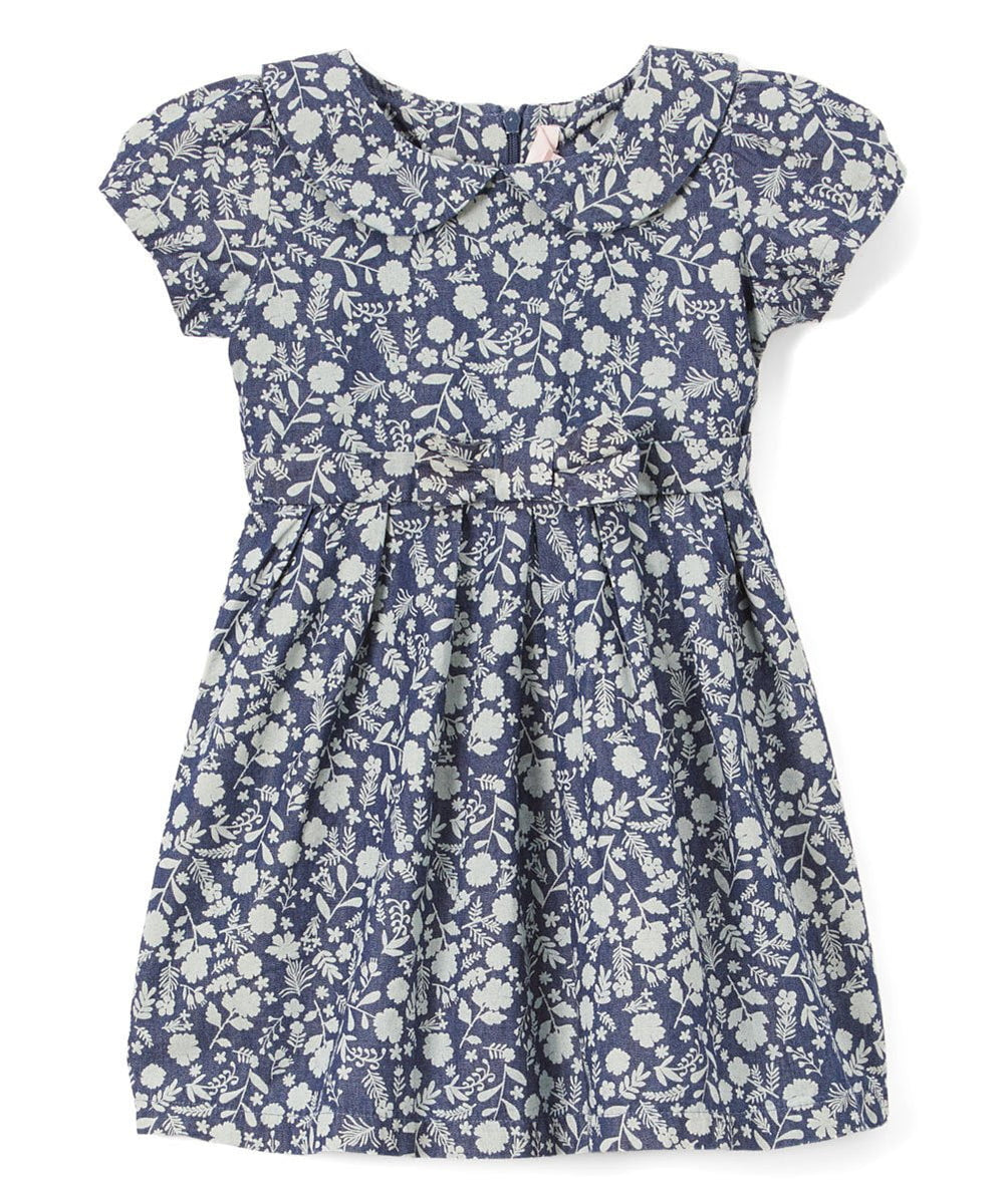 Denim Dress with a neck bow Printed Dress – unik Retail Denim Dress with a neck bow Printed Dress – unik Retail