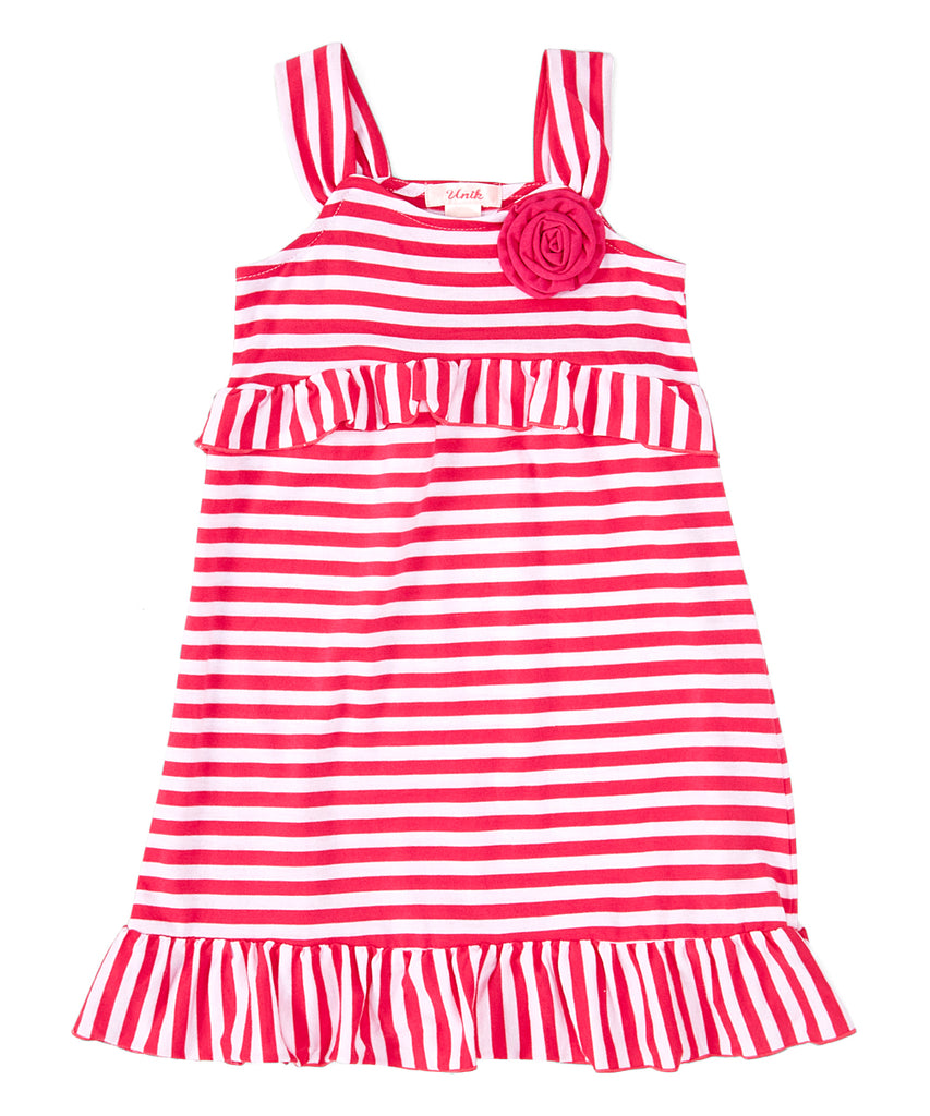 Girl Cotton Stripe Dress 2-7