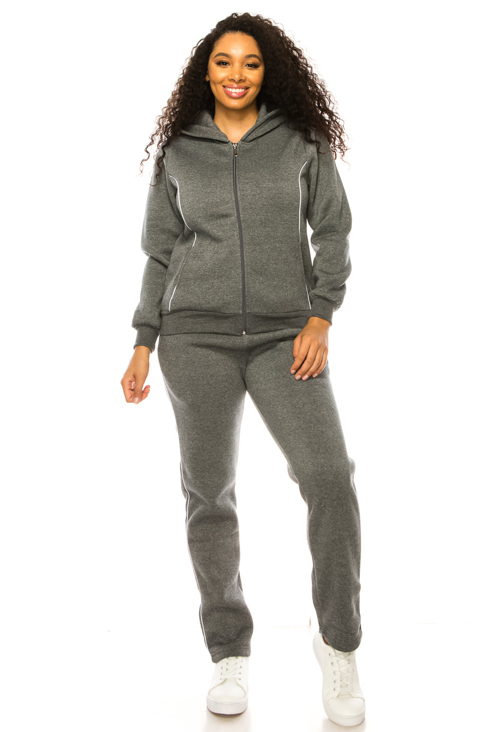 Women's 2 Piece Fleece Matching Red Tracksuit S-3XL WF1705