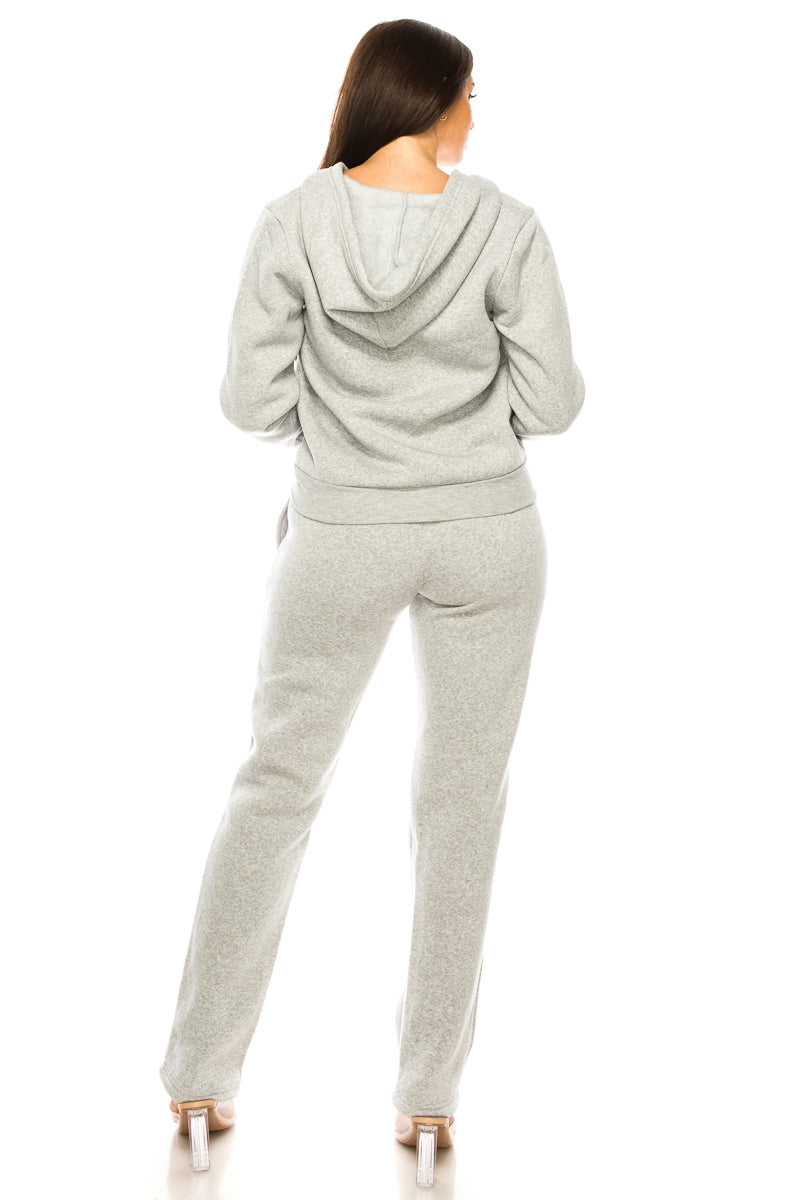 Women's 2 Piece Fleece Matching Navy Tracksuit S-3XL WF1705