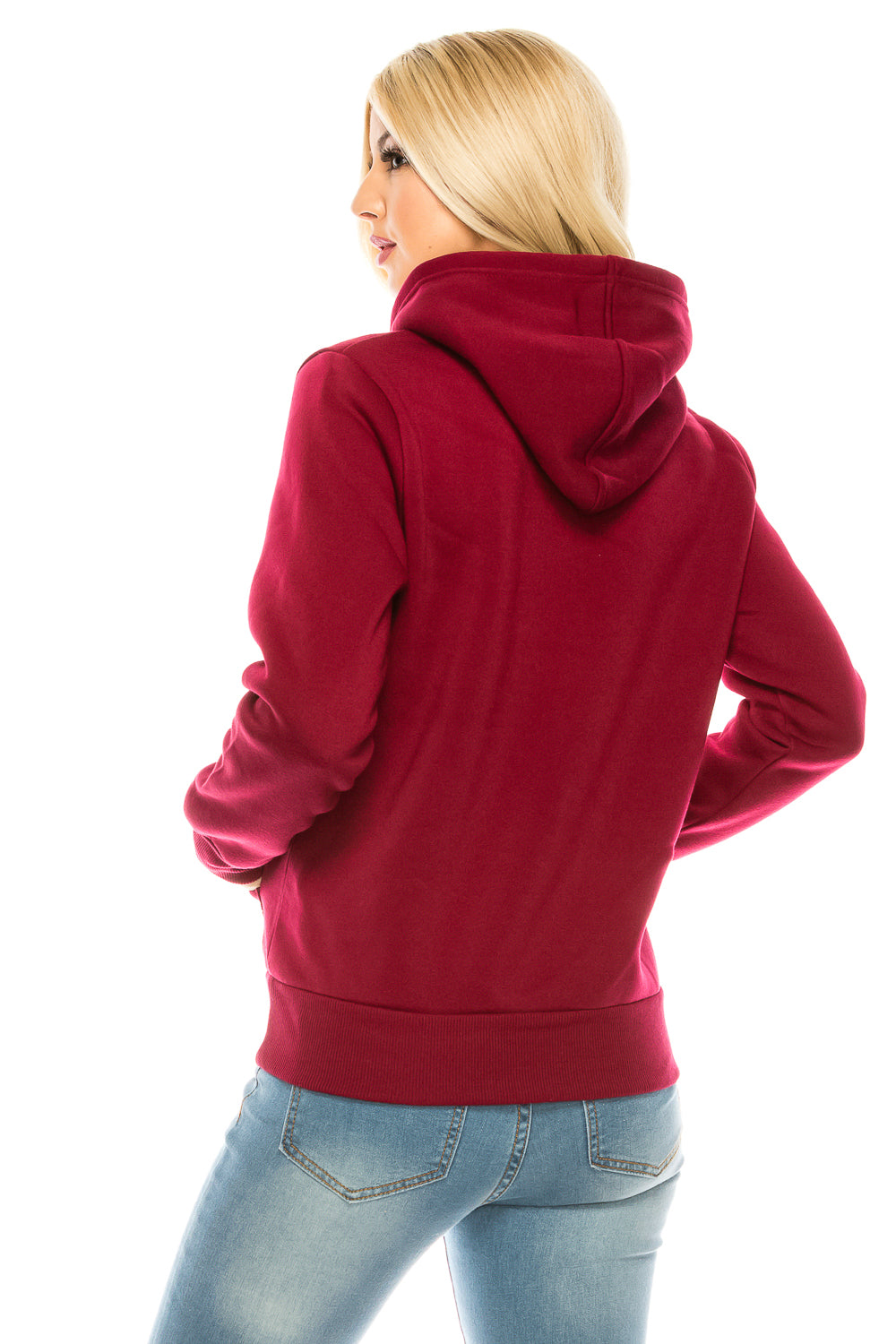 Unik's Women's Fleece Pullover Hoodie White WBT60