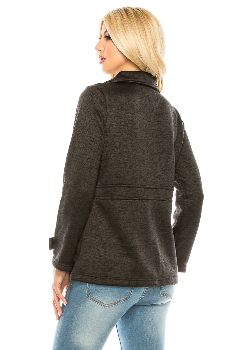 Unik's Women Tweed Coats Charcoal WJ18522