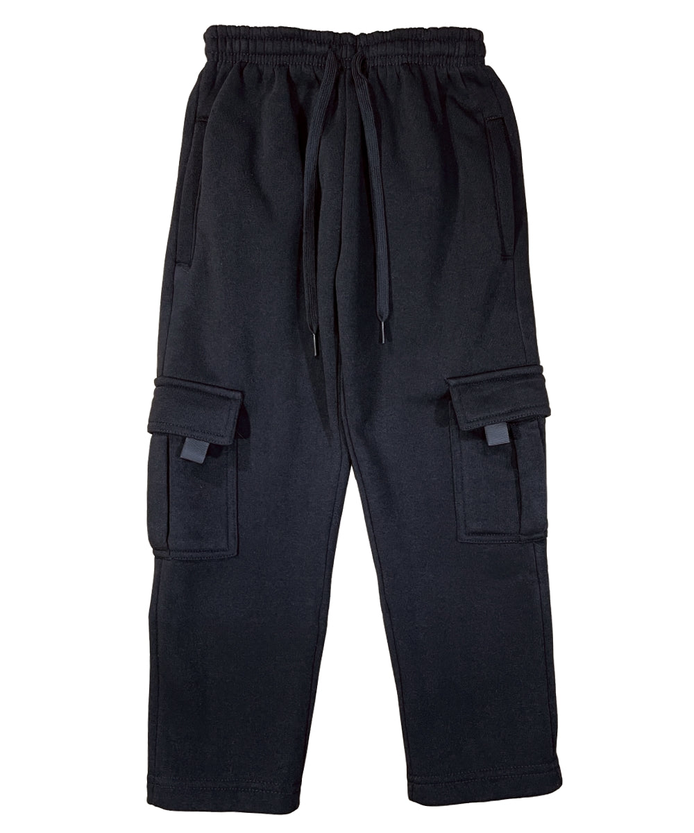 Fleece Pull On Cargo Sweatpants  BCF22 Black