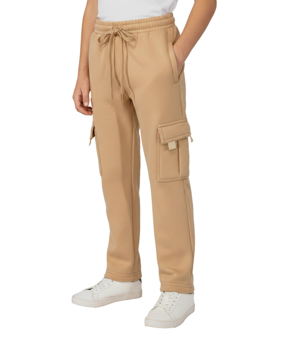 Fleece Pull On Cargo Sweatpants  BCF22 Camel