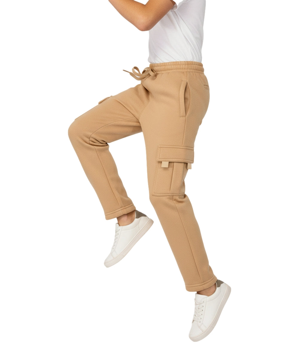 Fleece Pull On Cargo Sweatpants  BCF22 Camel