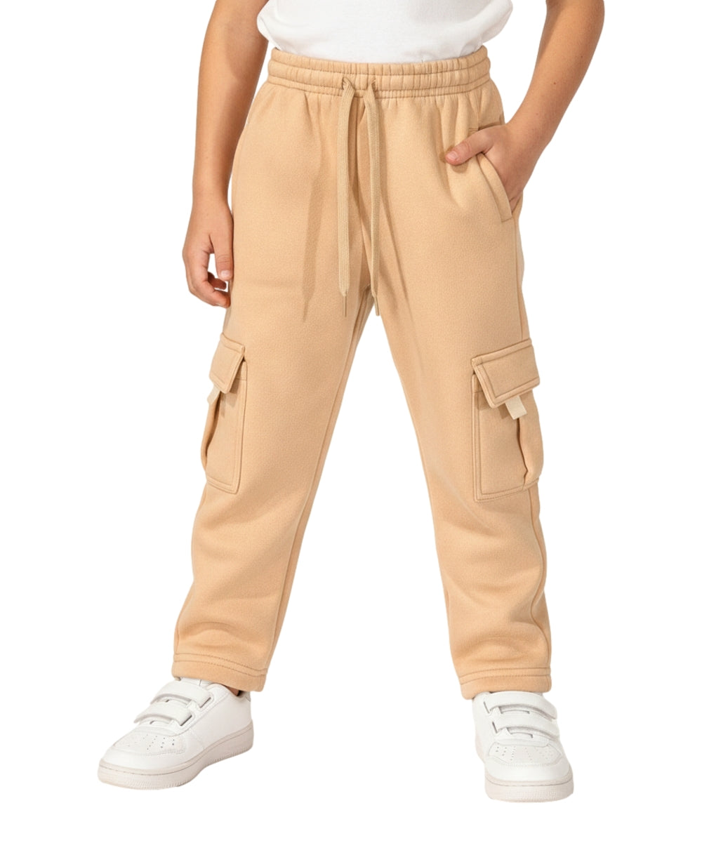 Fleece Pull On Cargo Sweatpants  BCF22 Camel