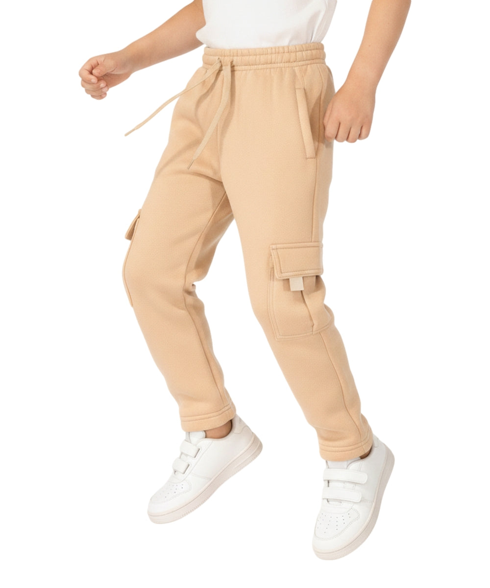 Fleece Pull On Cargo Sweatpants  BCF22 Camel