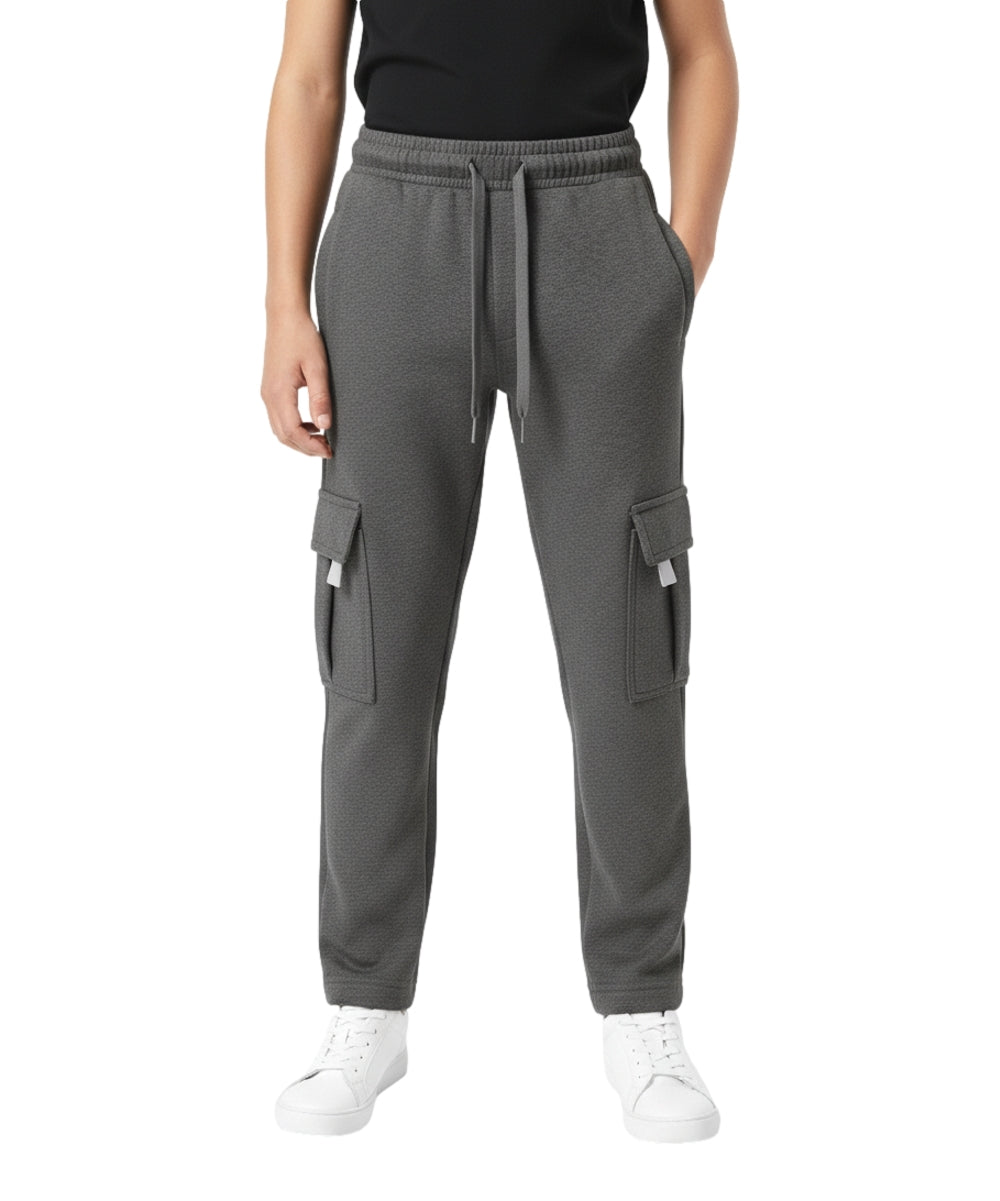 Fleece Pull On Cargo Sweatpants  BCF22 D.Grey