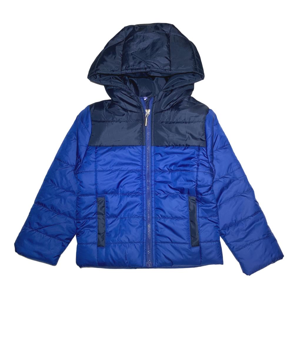 Boy's Zipper Hooded r Fleece Lined Puffer Jacket Navy  BJ2077