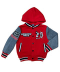 Boys Fleece Steamboat Willie Varsity Jacket Charcoal BJ2458
