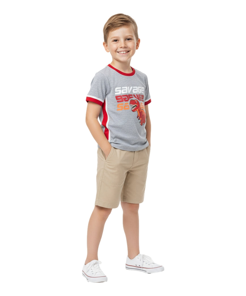 Boy Soccer cargo short set Grey BS22602