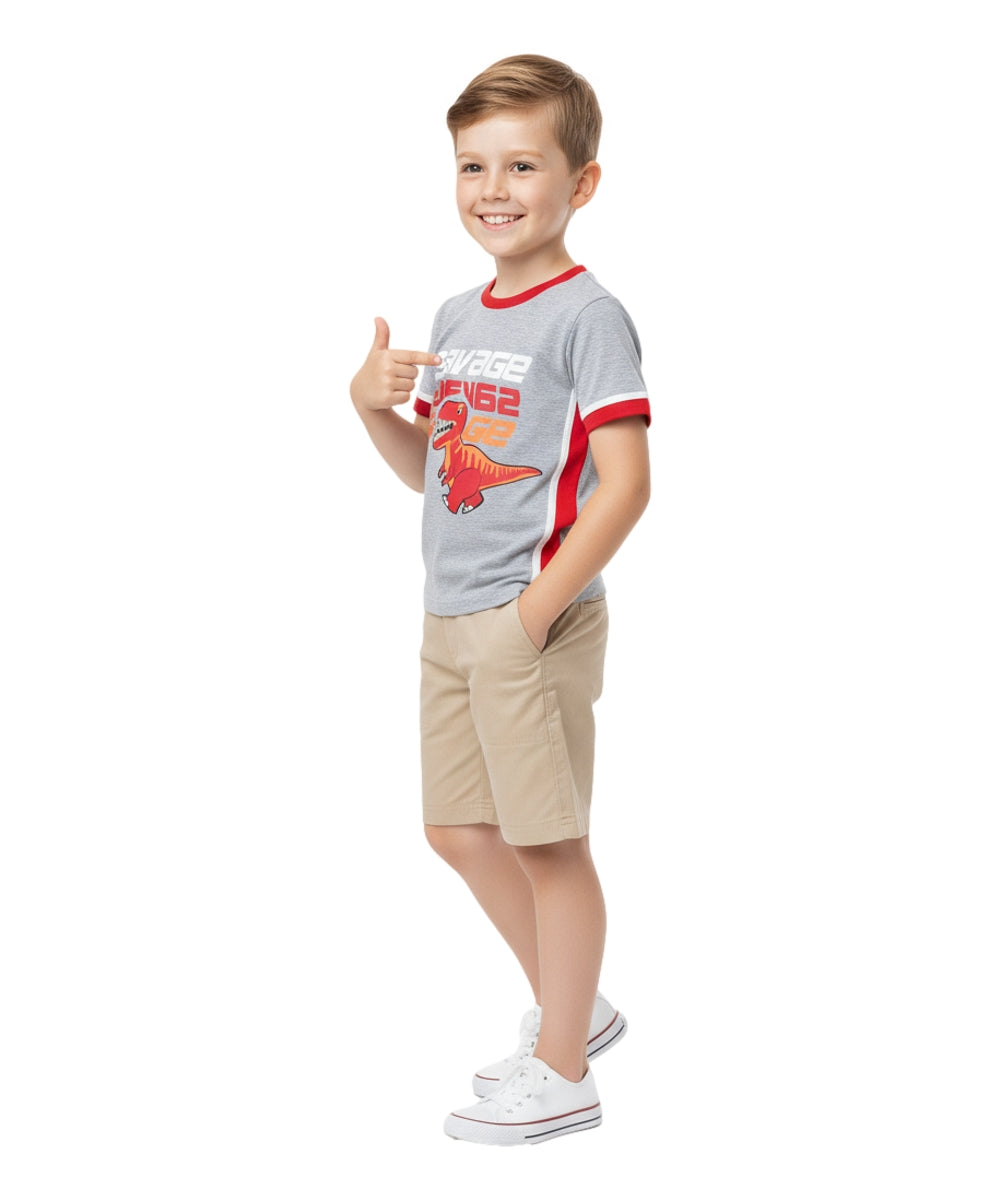Boy Soccer cargo short set Grey BS22602