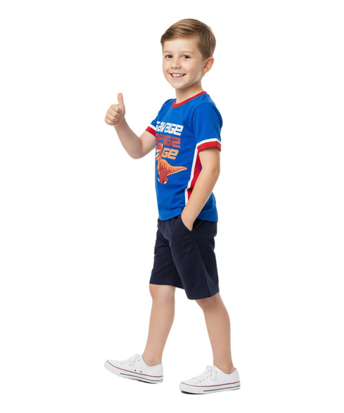 Boy Soccer cargo short set Royal BS22602
