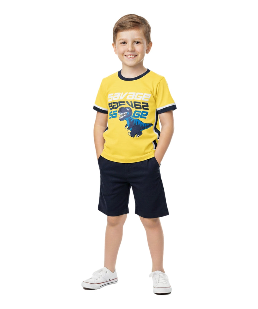 Boy Soccer cargo short set Yellow BS22602