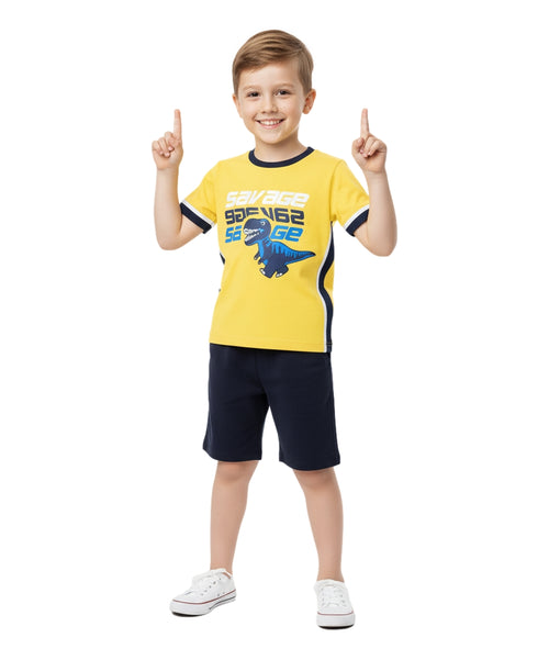 Boy Soccer cargo short set Yellow BS22602