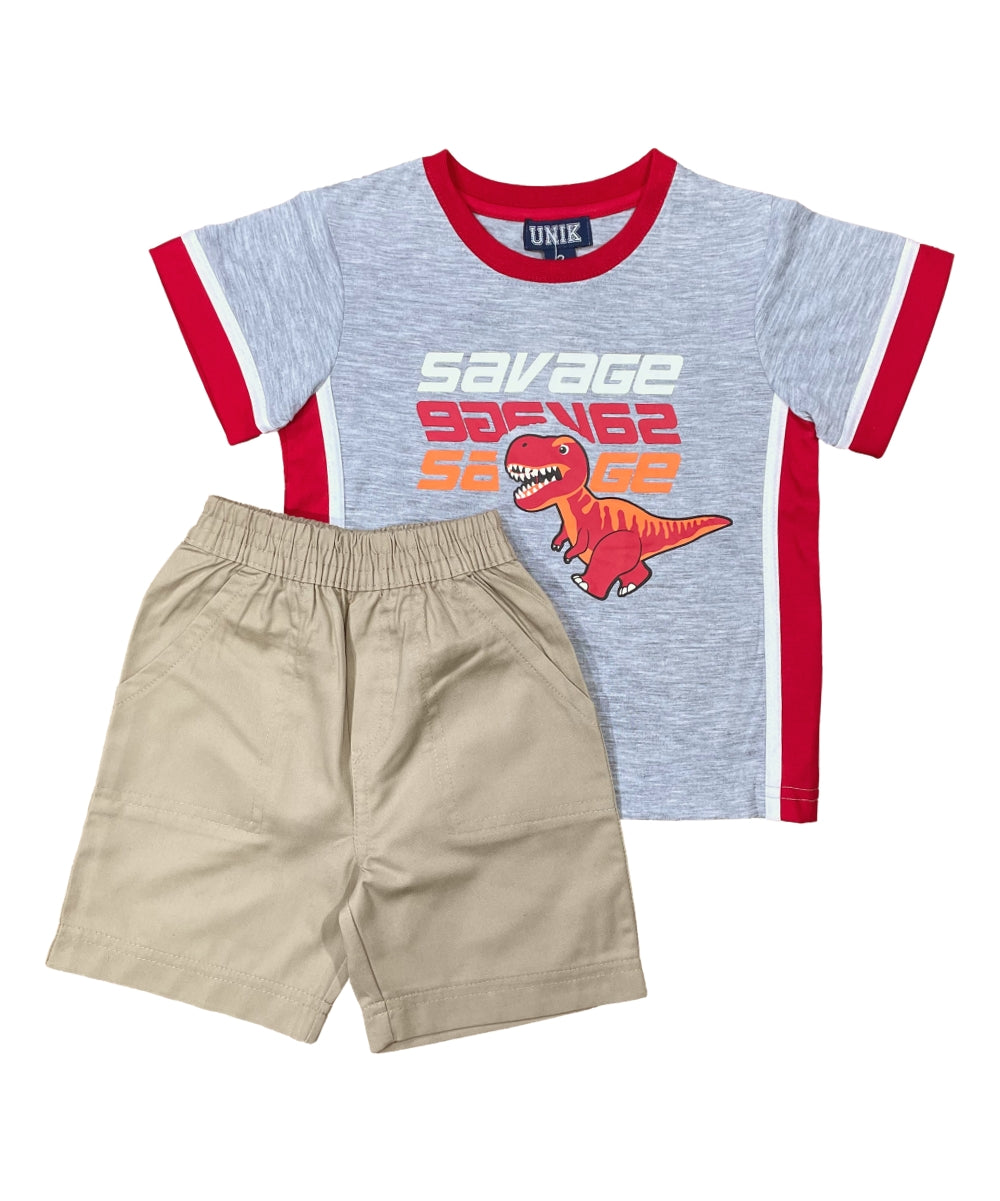 Boy Soccer cargo short set Black BS22602