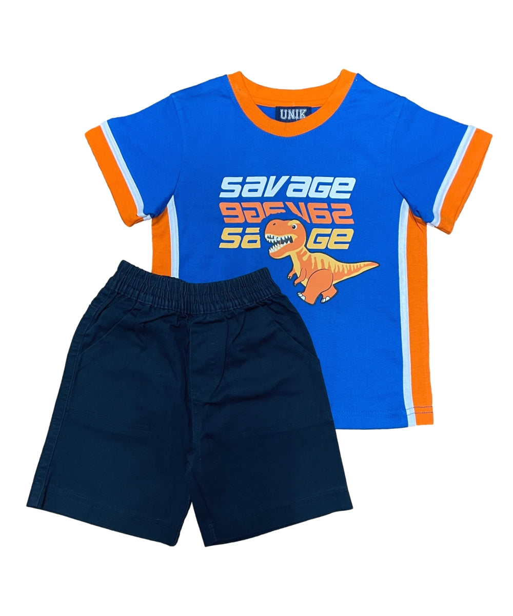 Boy Soccer cargo short set Black BS22602