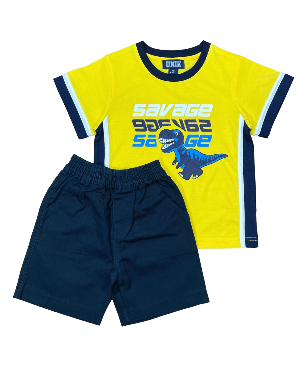 Boy Soccer cargo short set Black BS22602