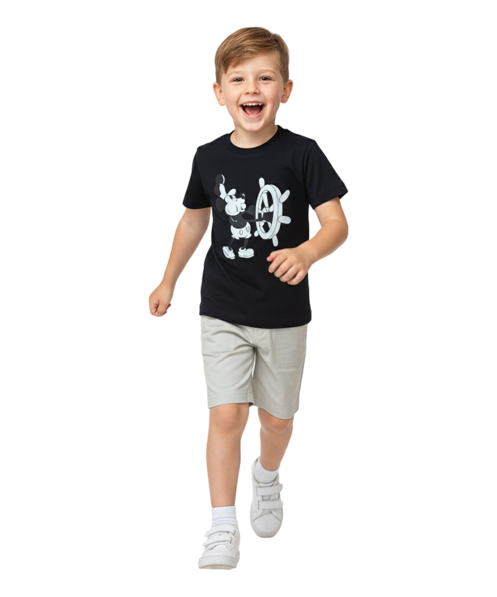 Boys Steamboat Willie Short Set Black BS2480