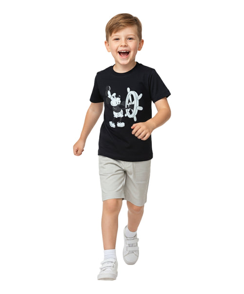 Boys Steamboat Willie Short Set Black BS2480