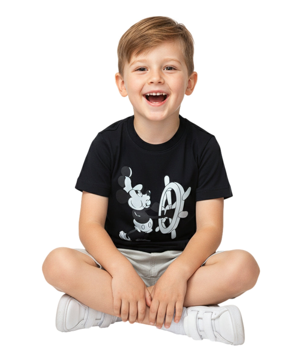 Boys Steamboat Willie Short Set Black BS2480