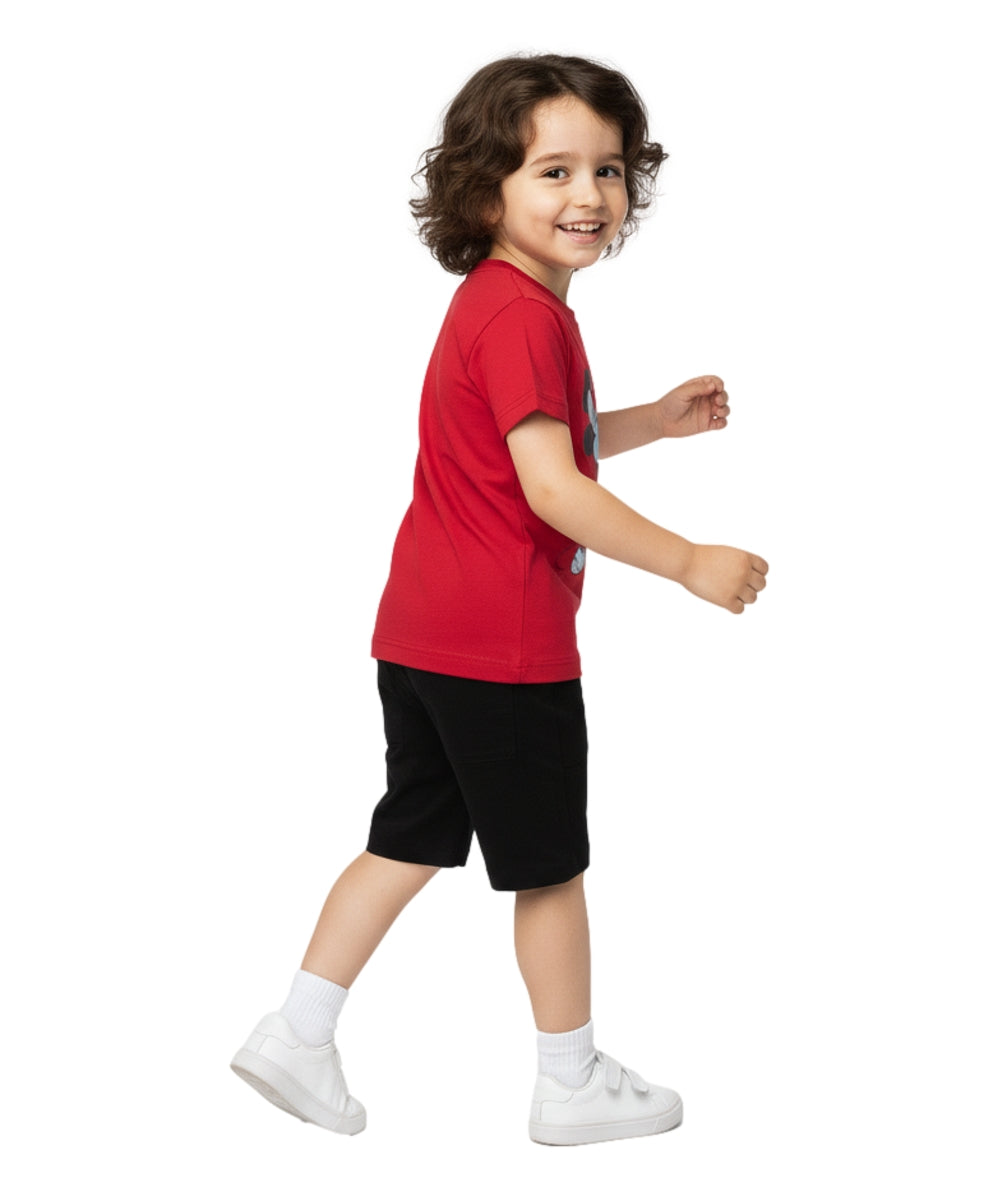 Boys Mouse Short Set Red BS2480