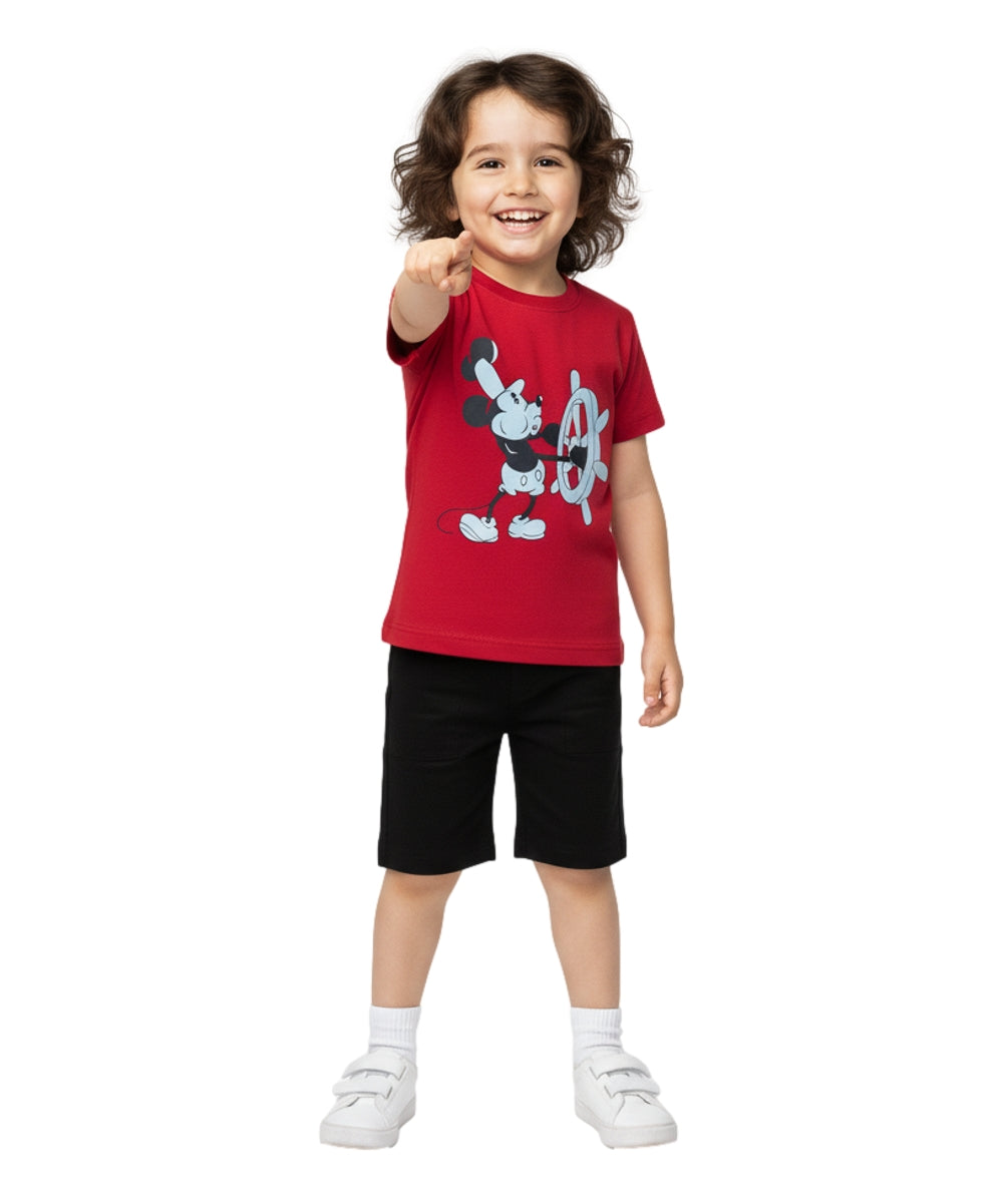 Boys Mouse Short Set Red BS2480