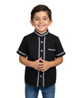 Premium Quality Boys Guayabera Embroidery Button down Ivory Diamond BSM08