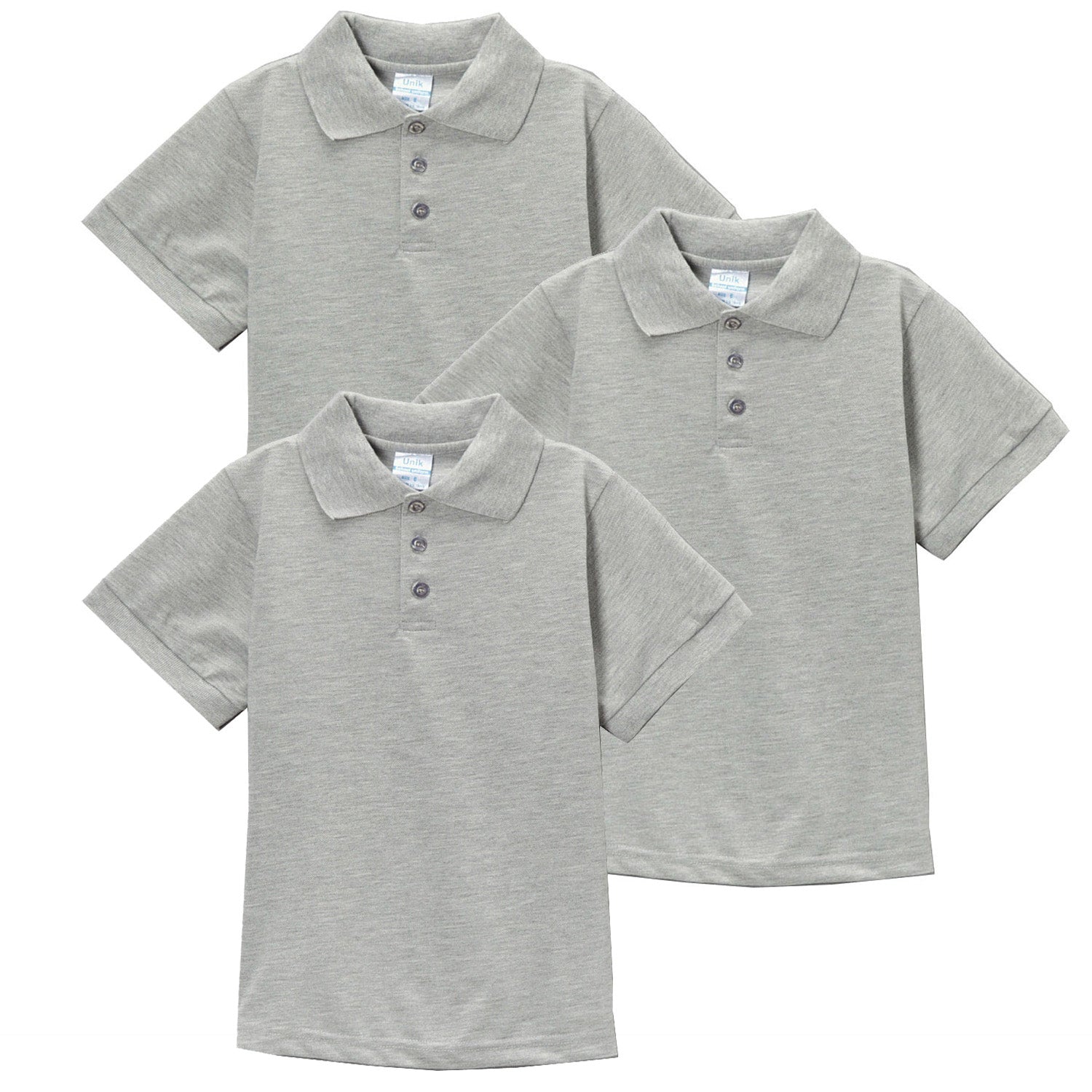 Boy's Premium Quality Pique Polo Uniform Shirt Short Sleeve Black 3Pack 5-18 BSU01