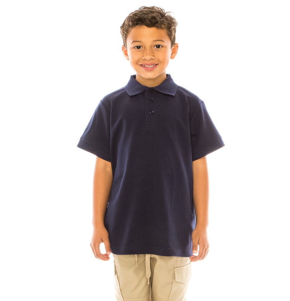 Boy's Premium Quality Pique Polo Uniform Shirt Short Sleeve Navy  5-18 BSU01