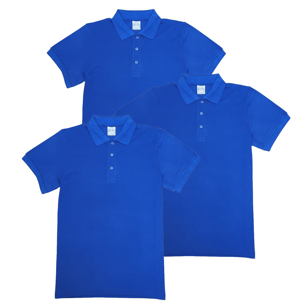 Boy's Premium Quality Pique Polo Uniform Shirt Short Sleeve Black 3Pack 5-18 BSU01