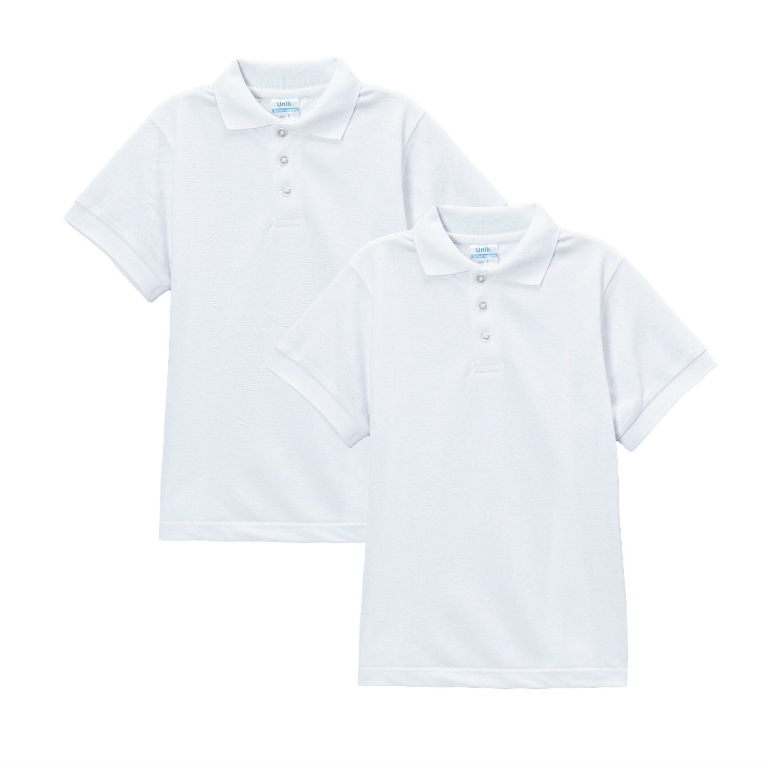 Boy's Premium Quality Pique Polo Uniform Shirt Short Sleeve Sky Blue 2Pack 5-18 BSU01