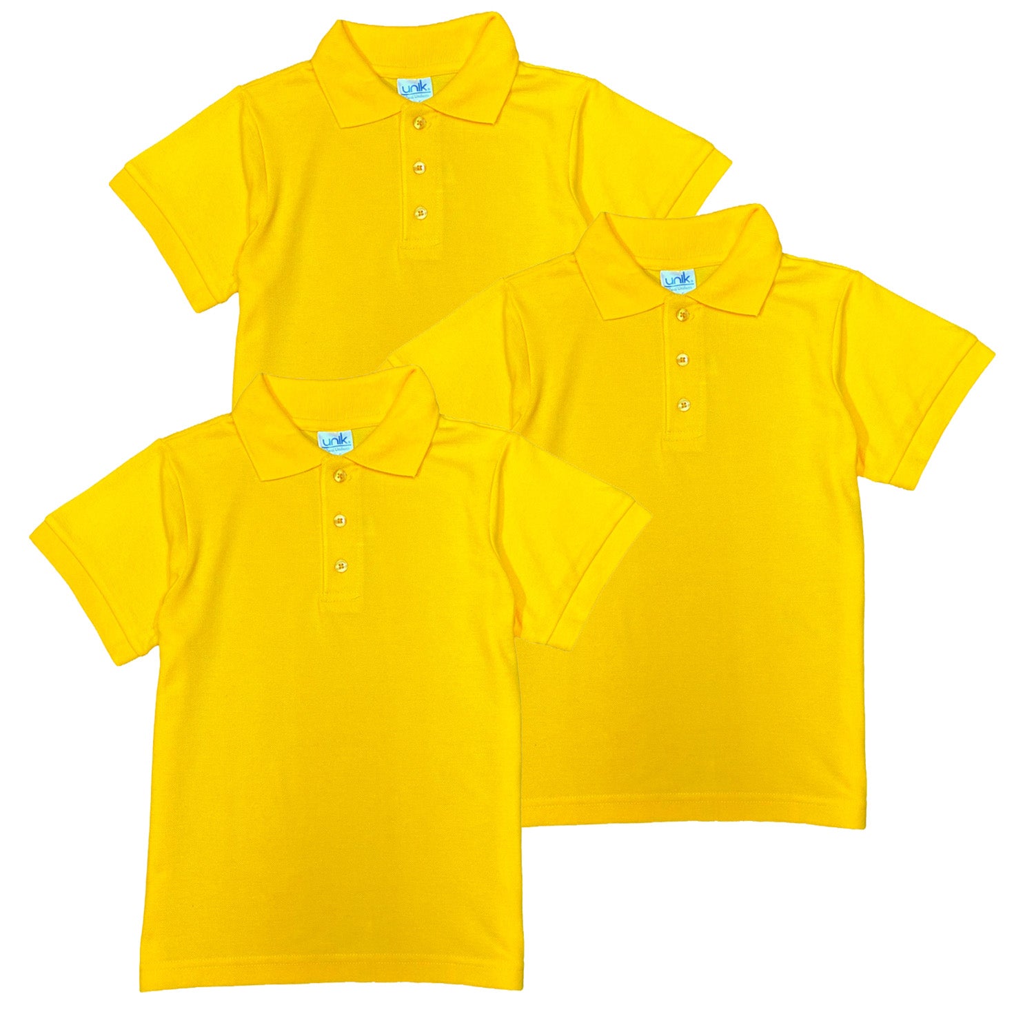 Boy's Premium Quality Pique Polo Uniform Shirt Short Sleeve Black 3Pack 5-18 BSU01