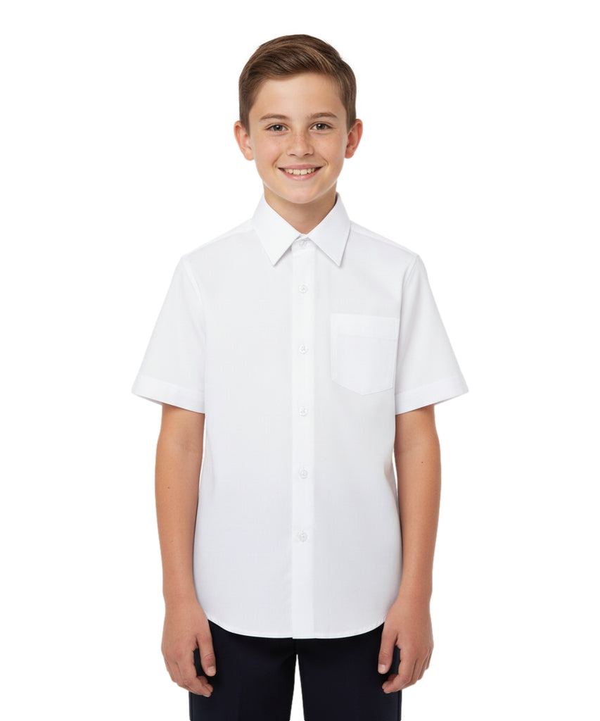 Boy's Premium Quality  Oxford Uniform Short Sleeve Button Up Shirt White 5-18 BSU06
