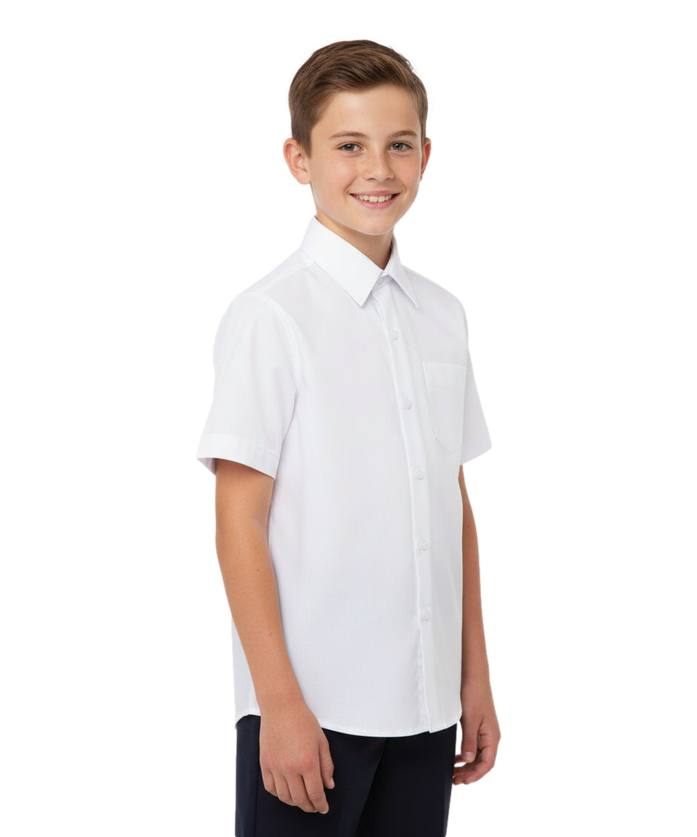 Boy's Premium Quality  Oxford Uniform Short Sleeve Button Up Shirt White 5-18 BSU06