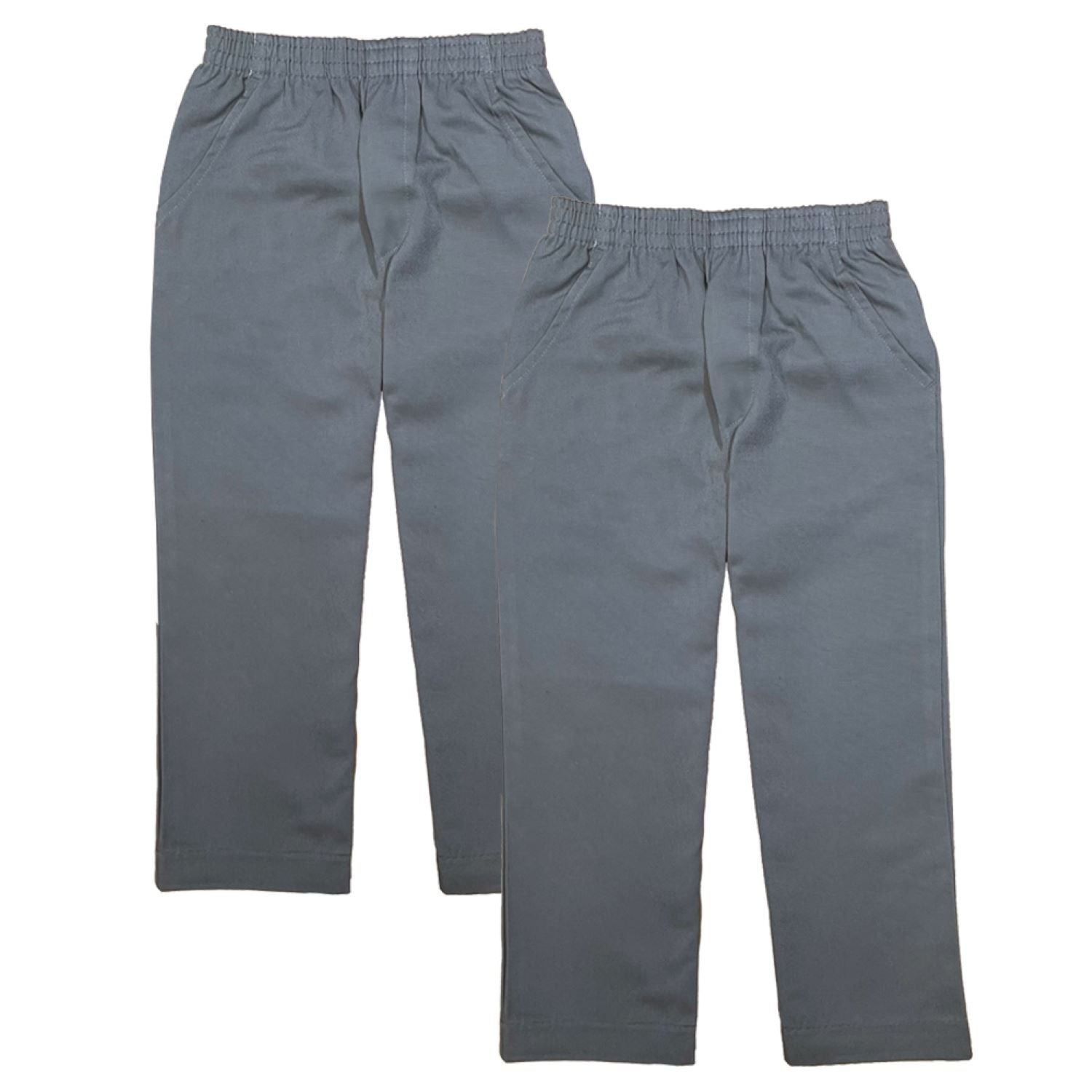 unik Boy's Black Uniform All Elastic Waist Pull-on Pants 4-16 BU03 2 Pack