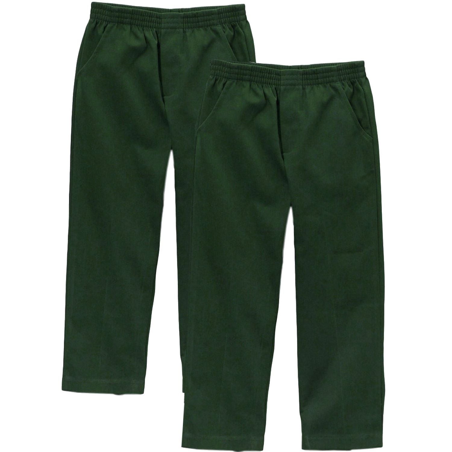 unik Boy's Black Uniform All Elastic Waist Pull-on Pants 4-16 BU03 2 Pack