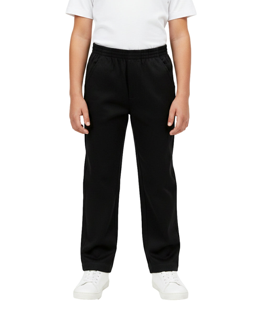 unik Boy's Black Uniform All Elastic Waist Pull-on Pants 4-16 BU03