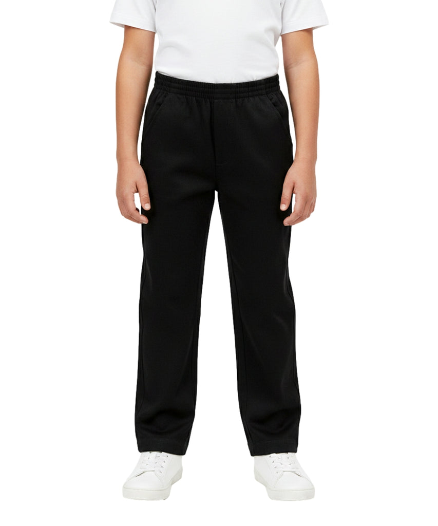 unik Boy's Black Uniform All Elastic Waist Pull-on Pants 4-16 BU03