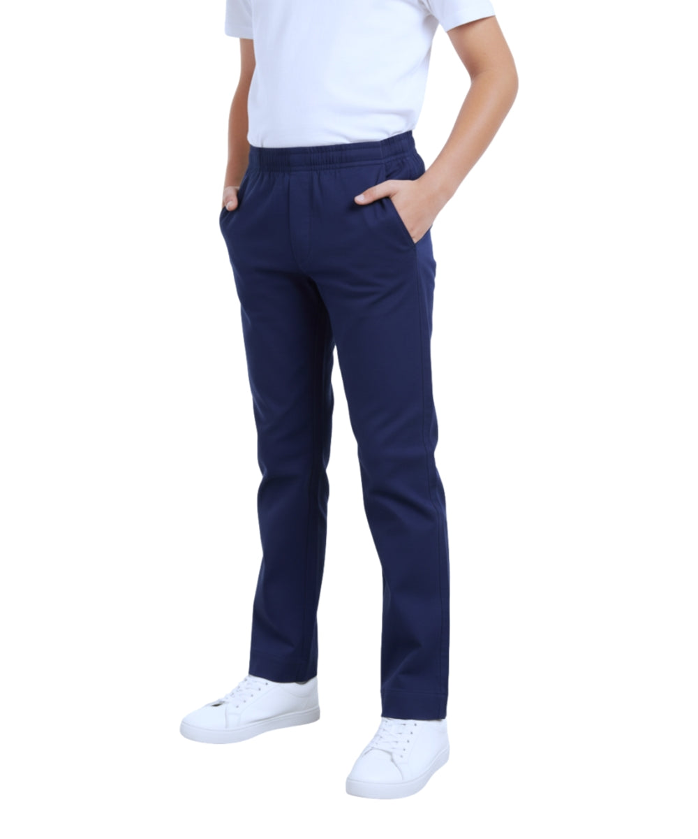 unik Boy's Blue Uniform All Elastic Waist Pull-on Pants 4-16 BU03