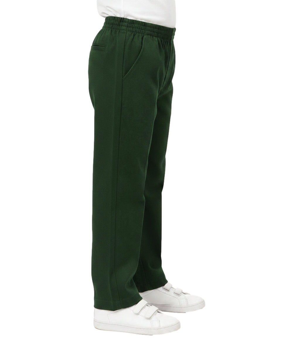 unik Boy's Hunter Green Uniform All Elastic Waist Pull-on Pants 4-16 BU03