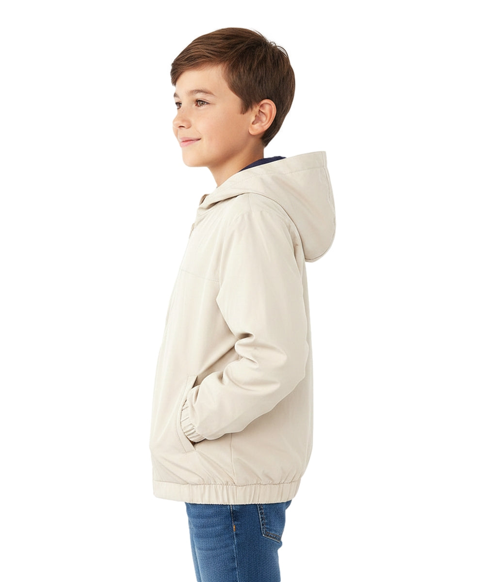 Boys Windbreaker Jacket Navy, White, Khaki BJ402