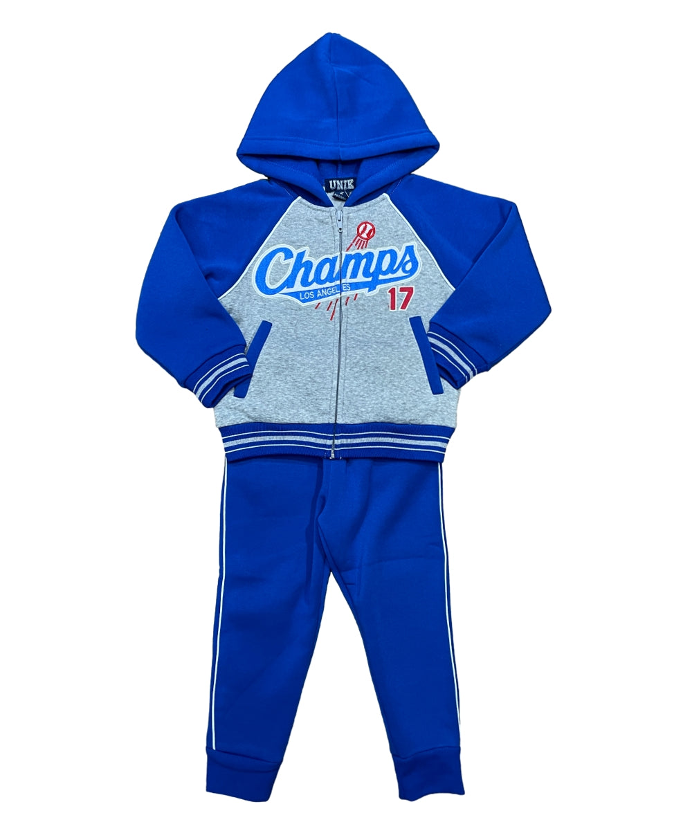 Boy Premium Warm Fleece Champ  Embroidered Tracksuit  BW2655