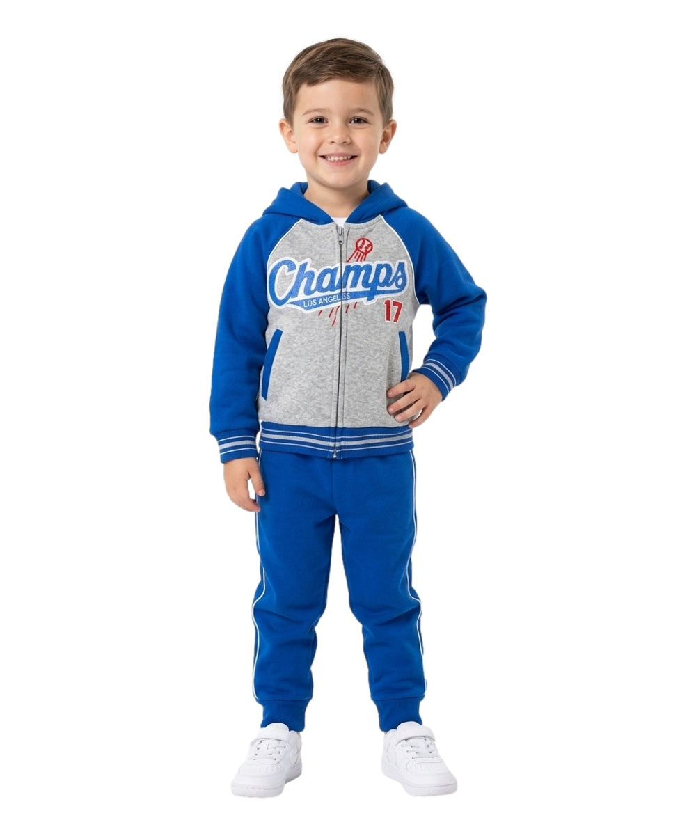 Boy Premium Warm Fleece Champ  Embroidered Tracksuit  BW2655