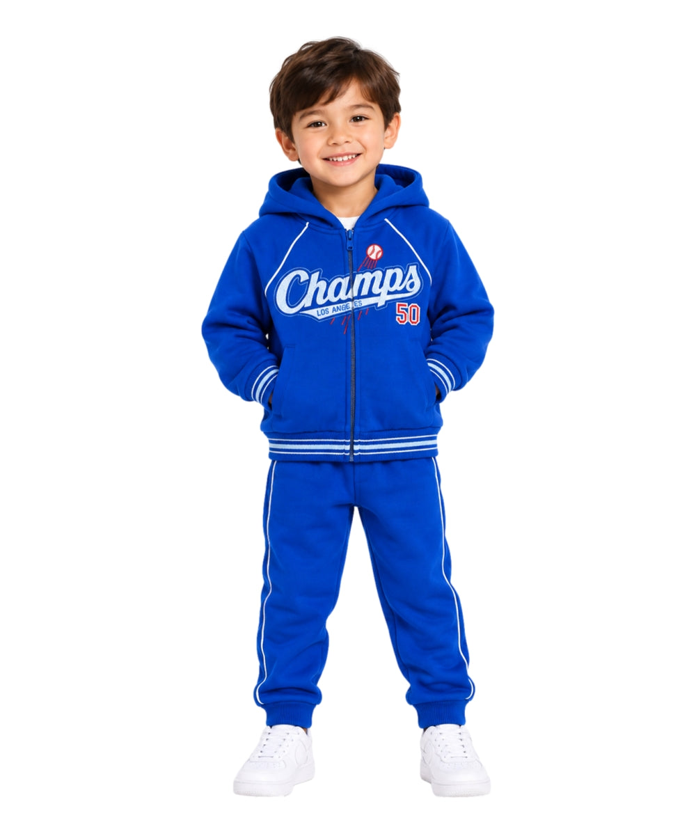 Boy Premium Warm Fleece Champ  Embroidered Tracksuit  BW2655