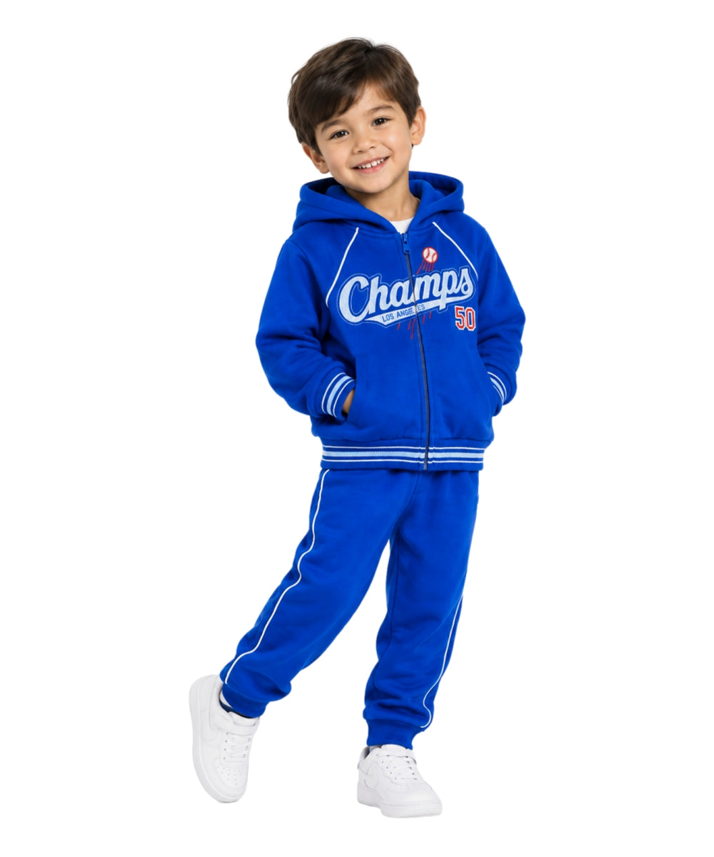 Boy Premium Warm Fleece Champ  Embroidered Tracksuit  BW2655