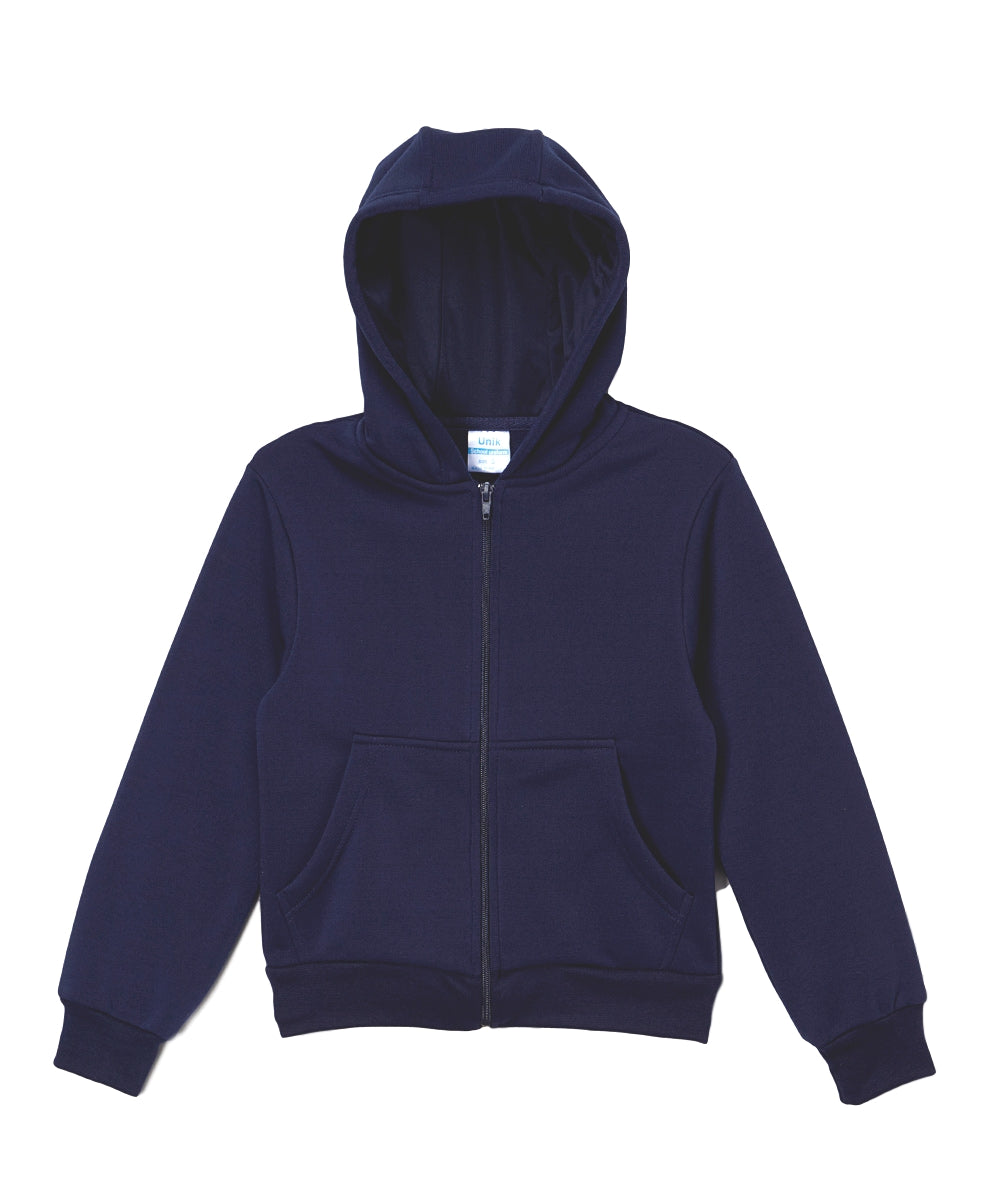 Boys Premium Fleece Zip Up Hoodie Navy  BWU11