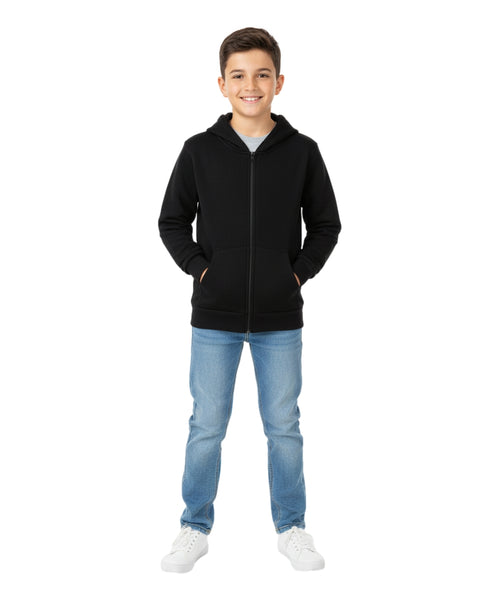 Boys Premium Fleece Zip Up Hoodie Black  BWU11