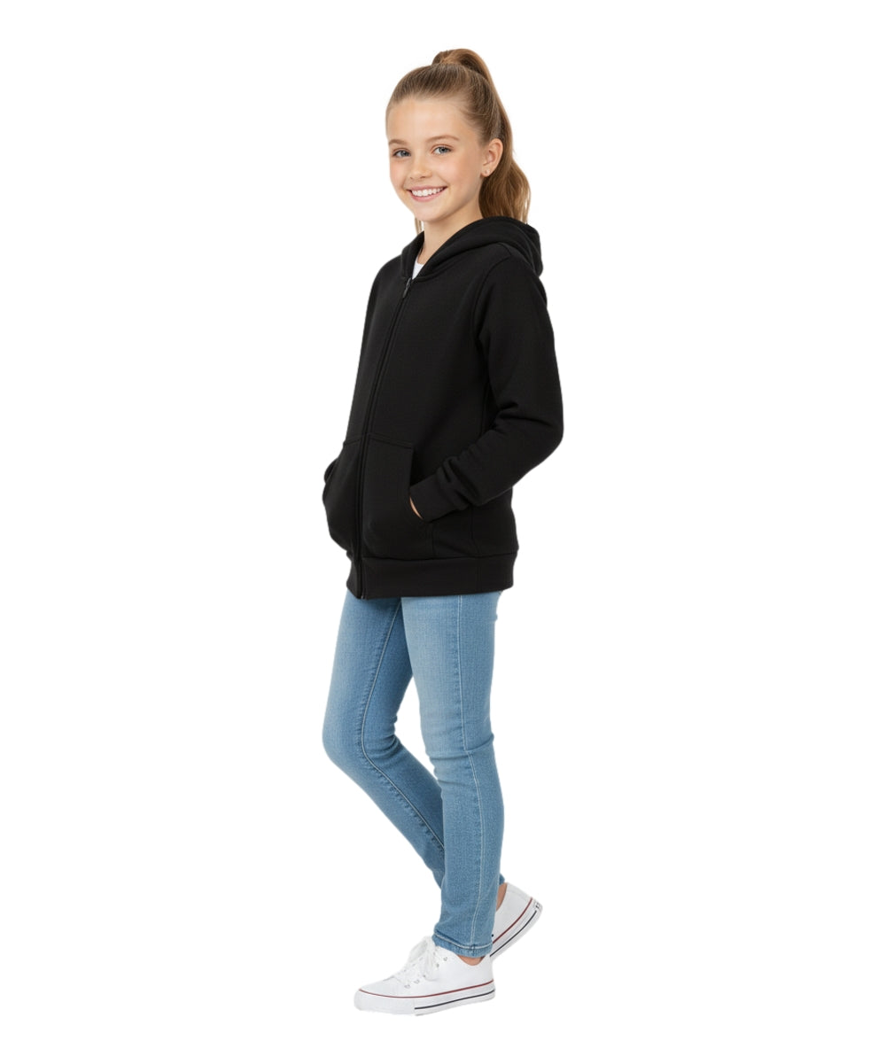 Boys Premium Fleece Zip Up Hoodie Black  BWU11