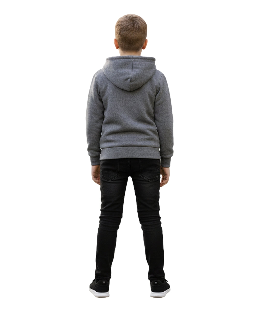 Boys Premium Fleece Zip Up Hoodie D grey  BWU11